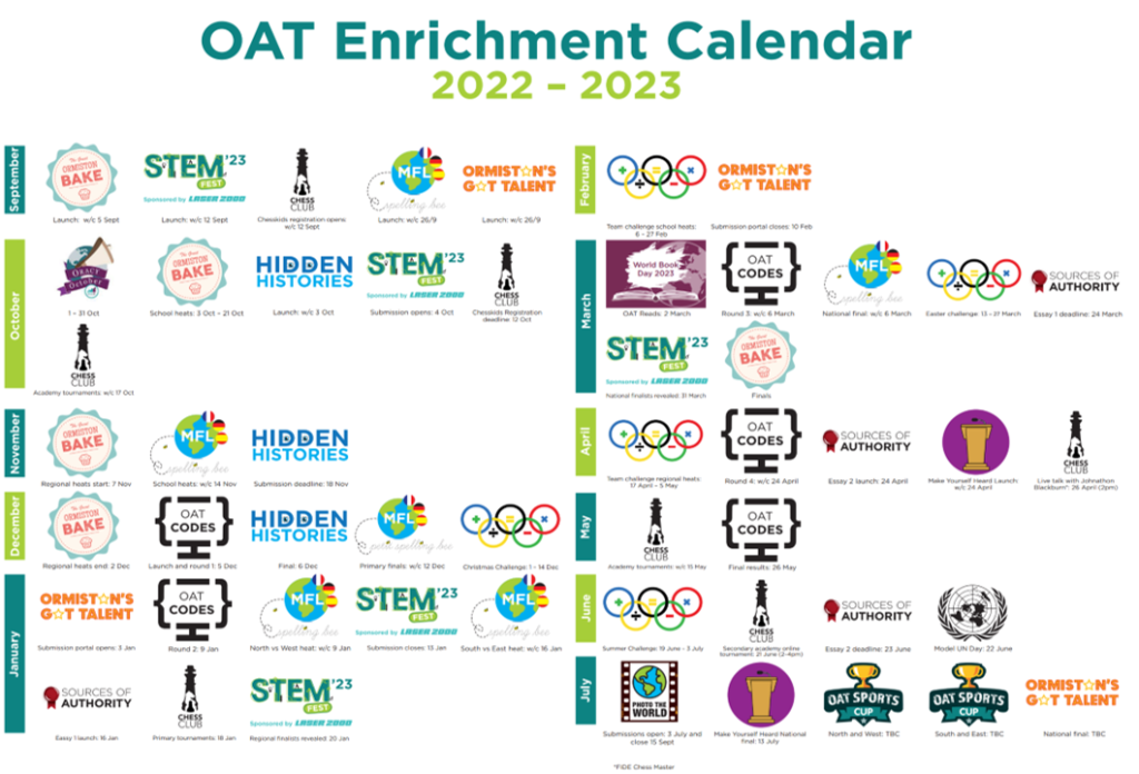 Brownhills Ormiston Academy OAT West Calendar