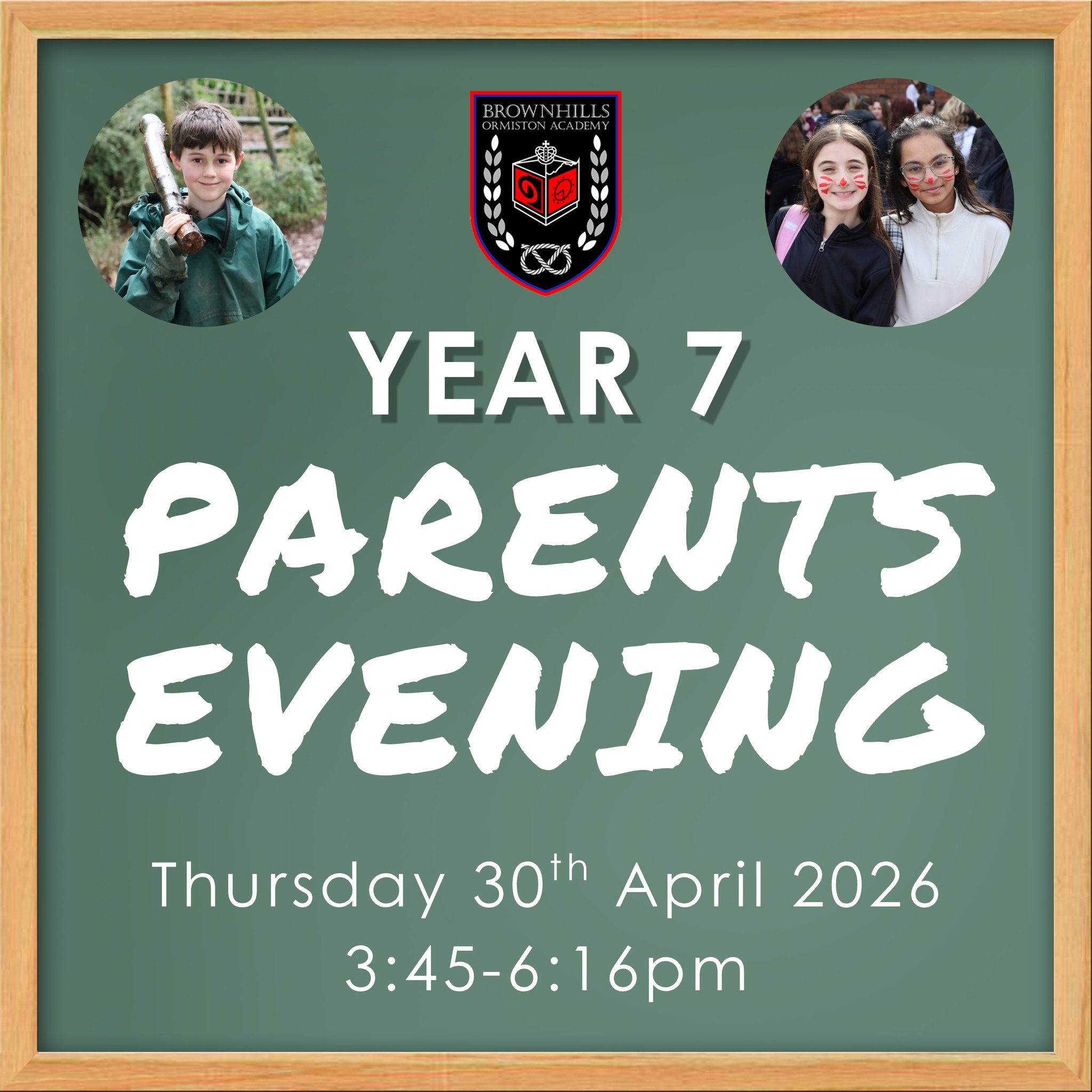 Year 7 Parents’ Evening (3:45pm to 6:15pm) 