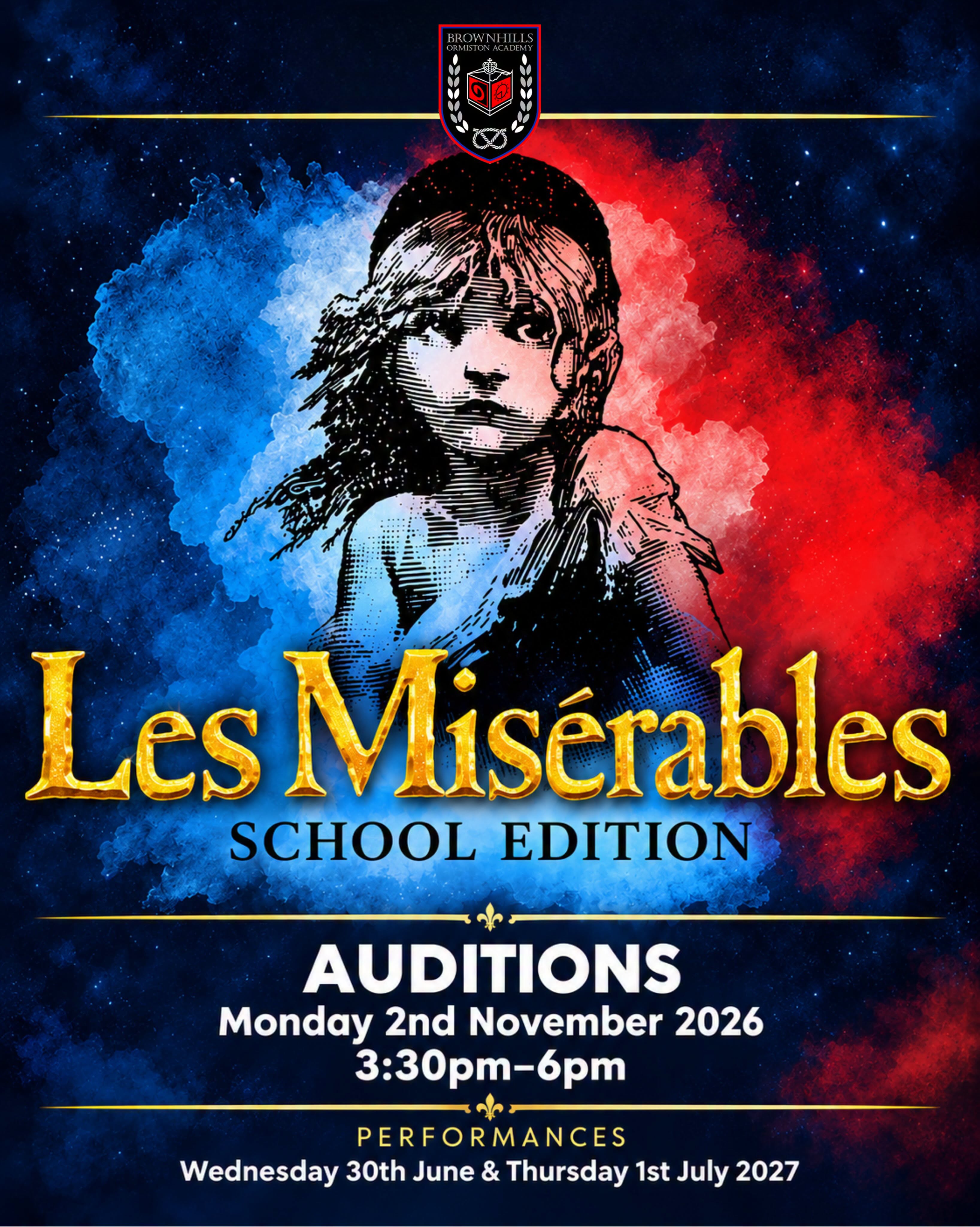 LES MISÉRABLES IS COMING TO BROWNHILLS - SCHOOL SHOW FOR ALL YEARS AND PLAYS FOR YEAR 7, 8, 9 & 10 ANNOUNCED
